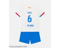 Barcelona Paez Gavi #6 Seconda Maglia Bambino 2023-24 Manica Corta (+ Pantaloni corti)